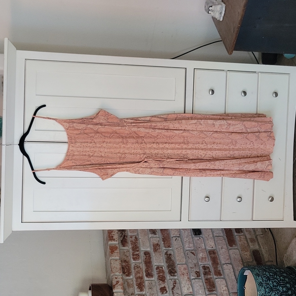 Snake Print Pleaded Slip Dress